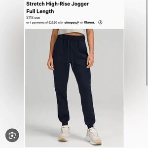 Lululemon Stretch High Rise Jogger | Navy | Size 4